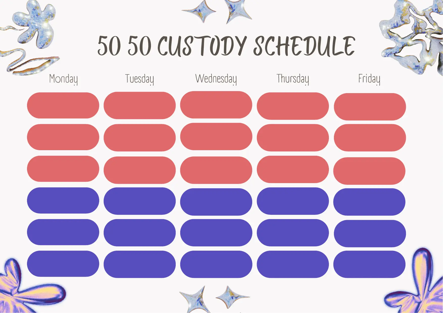 50 50 Custody Schedule