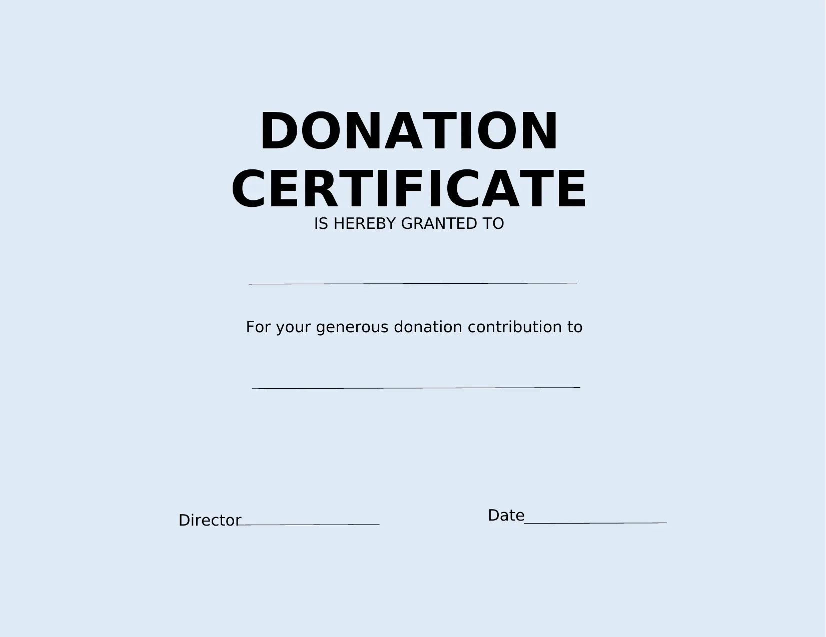 Free Donation Certificate Template