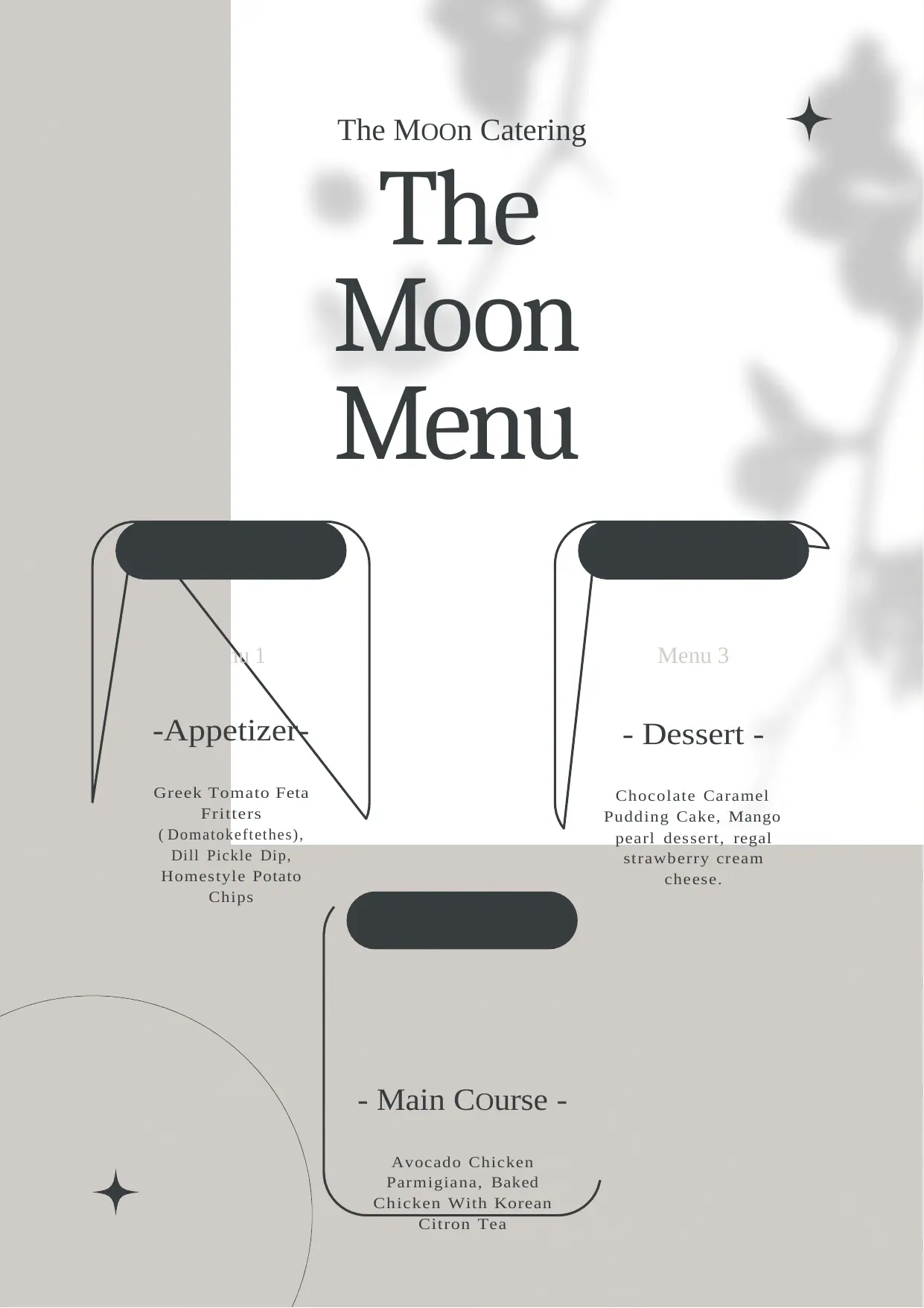 Blank Catering Menu Template