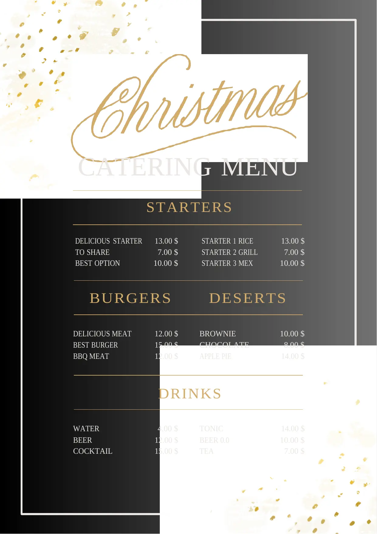 Christmas Catering Menu Template