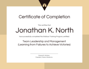 Blank Leadership Training Certificate Template Sample