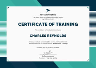 Blank On The Job Training Certificate Template Pdf