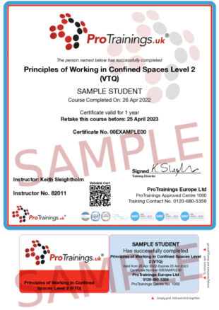 Confined Space Training Certificate Template