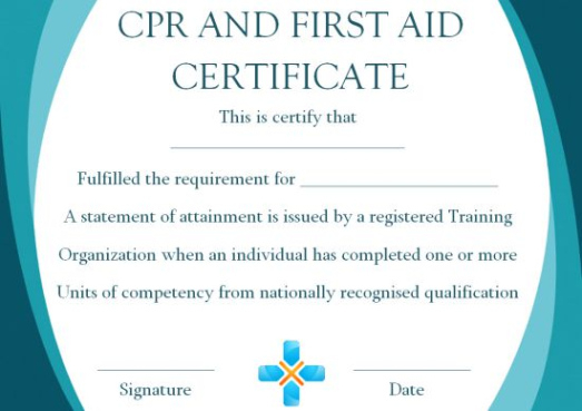 Cpr Training Certificate Template Pdf