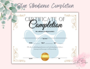 Custom Dog Obedience Training Certificate Template Pdf