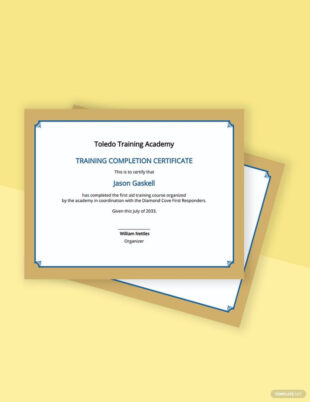 Custom First Aid Training Certificate Template Word