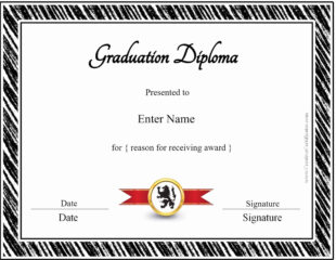 Custom High School Graduation Certificate Template Sample