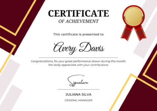 Custom Manager Of The Month Certificate Template Pdf