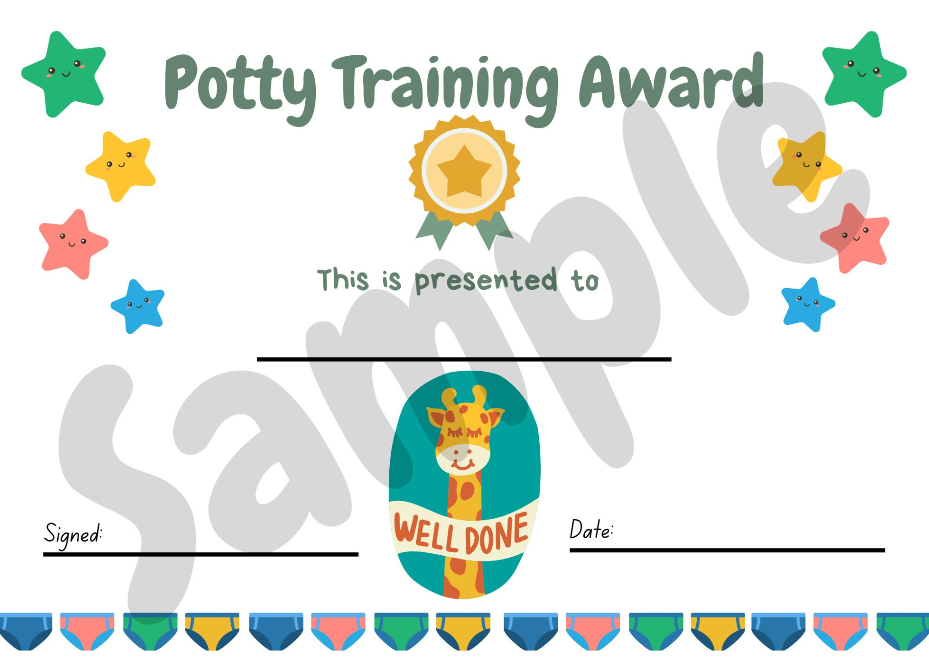 Custom Potty Training Certificate Template Pdf