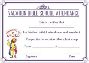 Editable Bible School Certificates Template Pdf