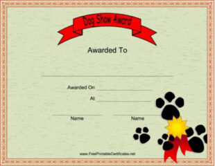 Editable Dog Training Graduation Certificate Template Word