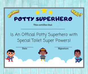 Editable Potty Training Certificate Template