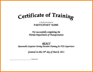 Free Blank Army Drivers Training Certificate Template