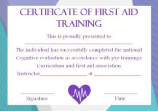 Free Blank Cpr Training Certificate Template Sample