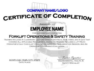 Free Blank Fall Protection Training Certificate Template Word