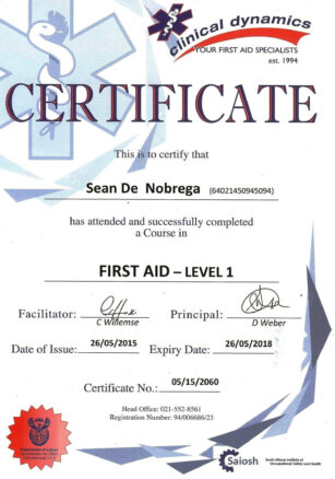 Free Blank First Aid Training Certificate Template Word