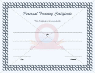 Free Blank Personal Trainer Certificate Template Pdf