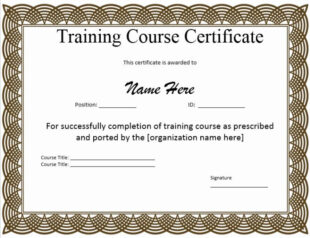 Free  Confined Space Training Certificate Template Doc