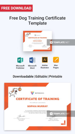 Free  Dog Training Graduation Certificate Template Doc