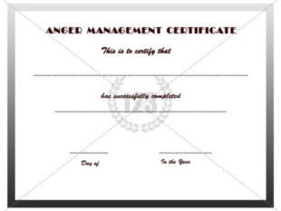 Free Editable Anger Management Certificate Of Completion Template