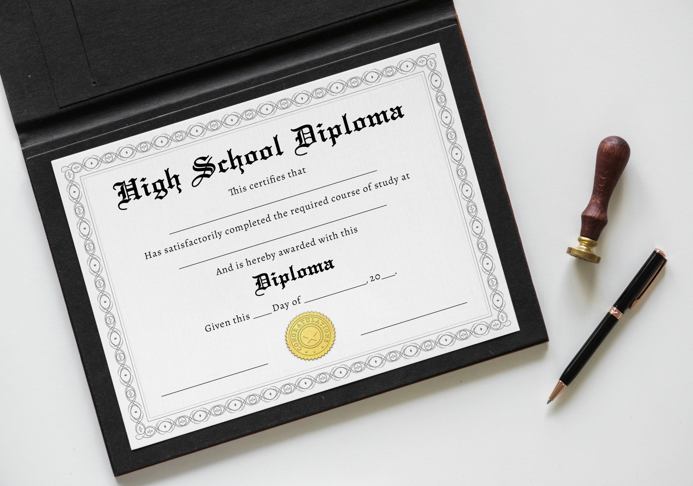 Free Editable High School Diploma Certificate Template Pdf