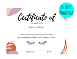 Free Editable Lash Training Certificate Template