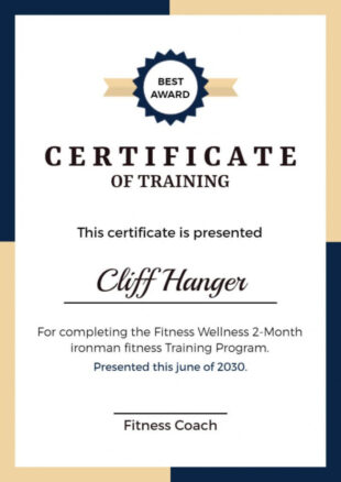 Free Editable Personal Trainer Certificate Template