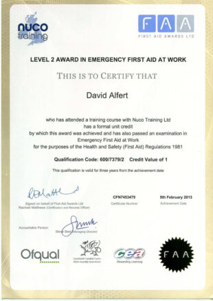 Free  First Aid Training Certificate Template Doc