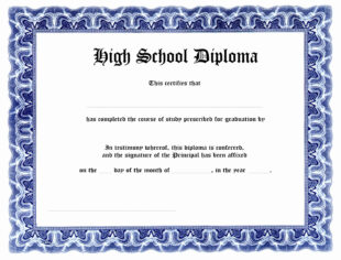 Free  High School Graduation Certificate Template Doc