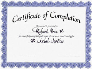 Free  Insurance Certificate Of Completion Template Word