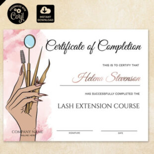 Free  Lash Training Certificate Template Pdf