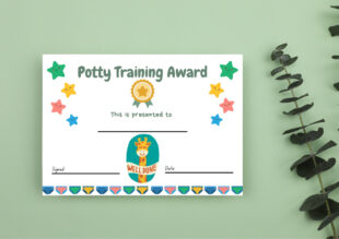 Free  Potty Training Certificate Template Sample