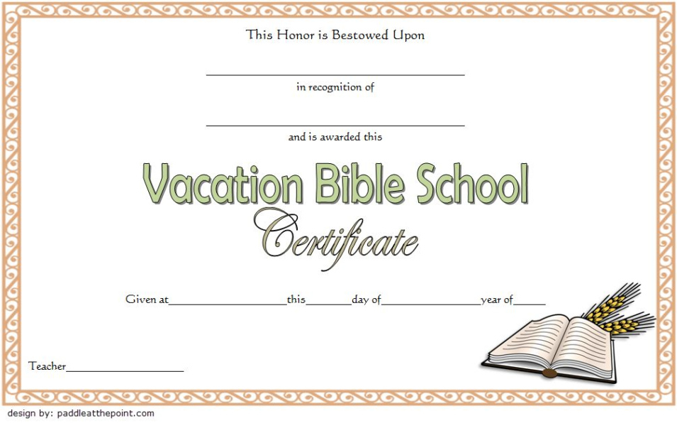 Free Printable Bible School Certificates Template Word