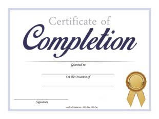 Free Printable Insurance Certificate Of Completion Template Pdf