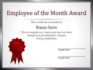 Free Printable Manager Of The Month Certificate Template