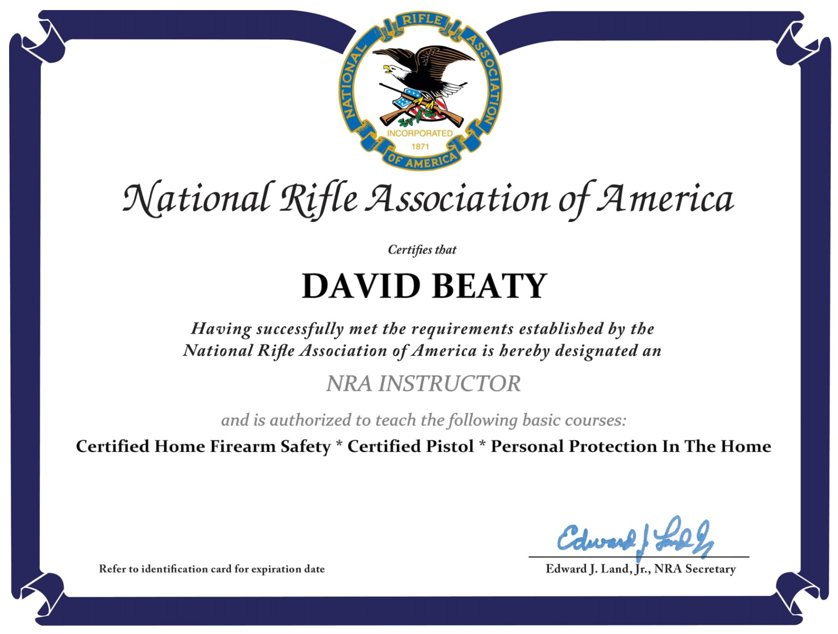 Free Printable Nra Training Certificate Template Word