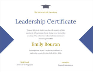 Leadership Training Certificate Template Pdf