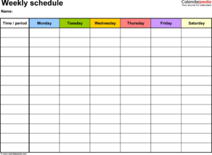 printable a work schedule template how to have a fantastic a work  free printable blank work schedules 7 day weekly schedule template doc