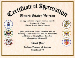 Printable Air Force Training Certificate Template Word