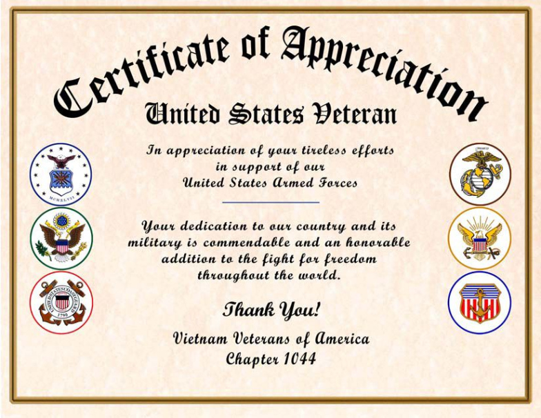 Printable Air Force Training Certificate Template Word