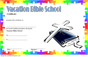 Printable Bible School Certificates Template Word