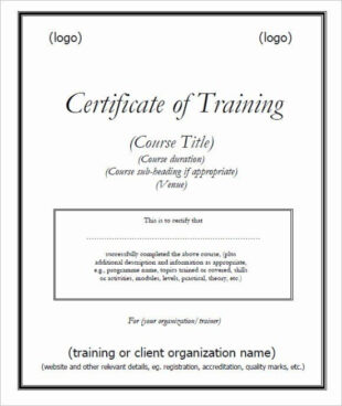 Printable Yoga Teacher Training Certificate Template Word