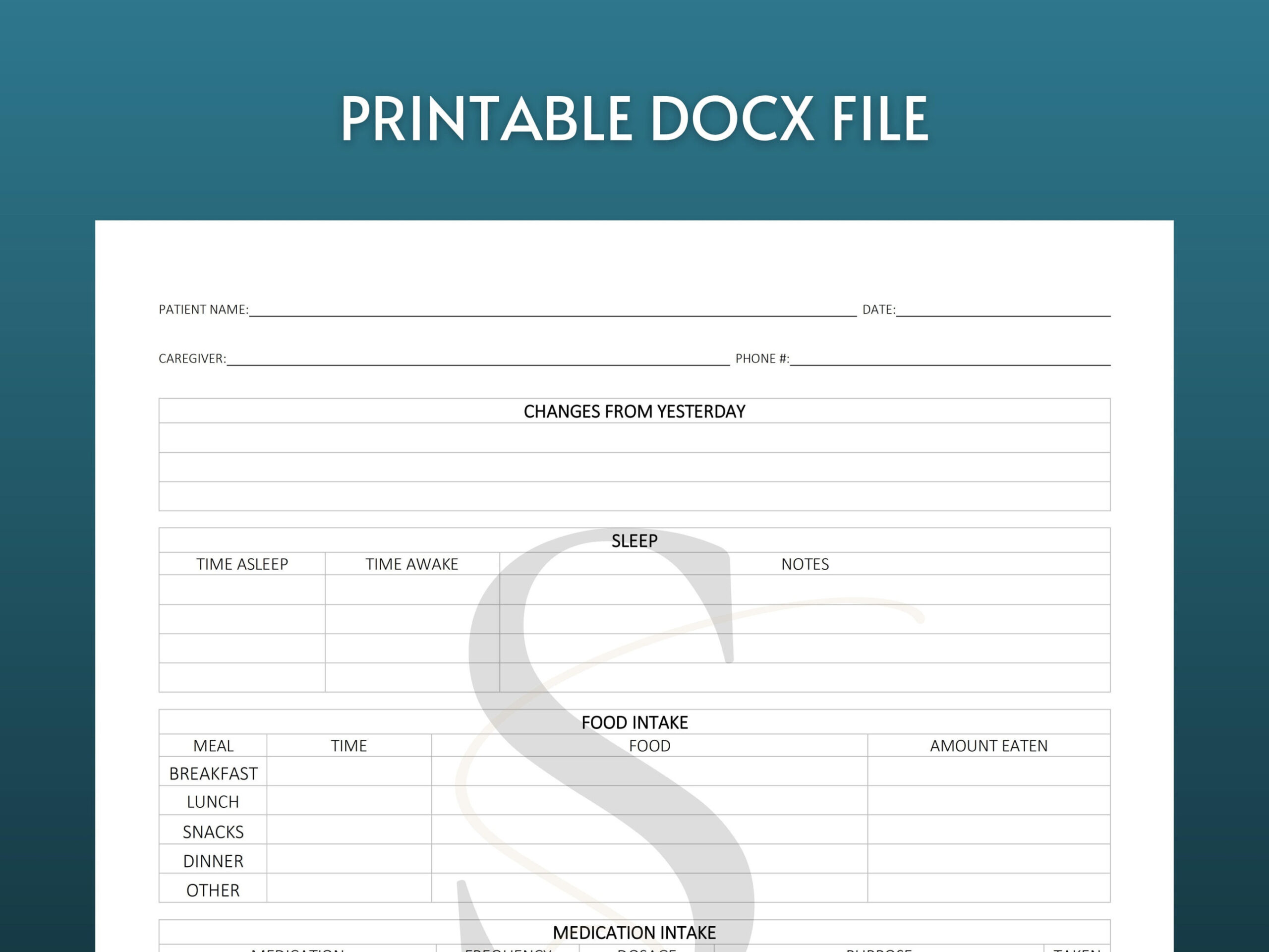 caregiver instructions template  sample