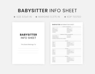 custom babysitter instructions template pdf sample