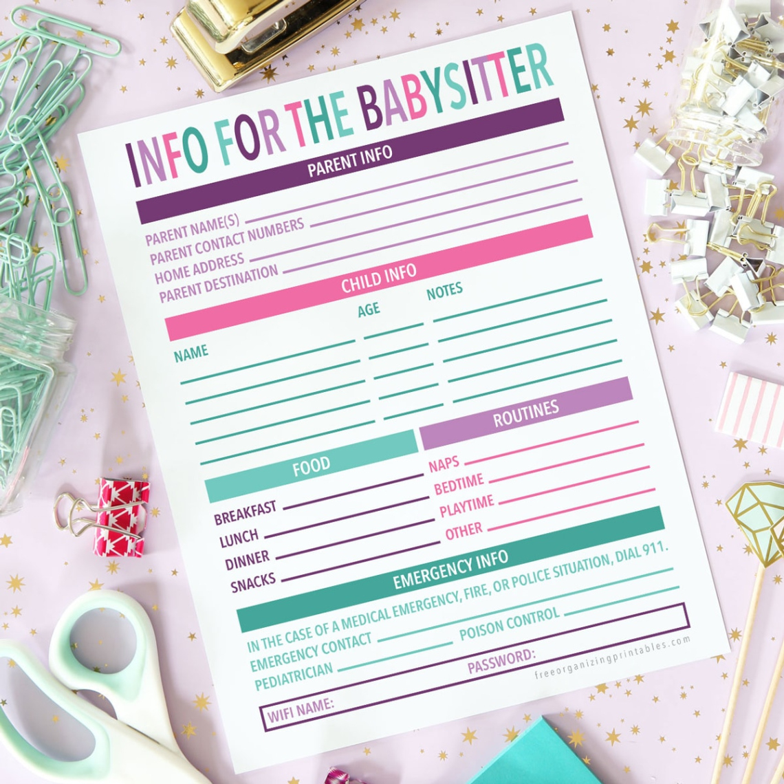 editable babysitter instructions template doc example