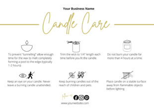 editable candle care instructions template​ doc sample