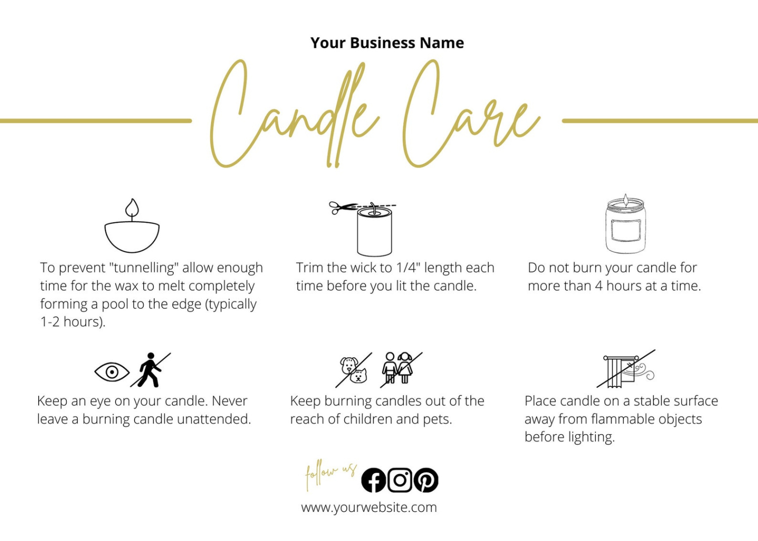 editable candle care instructions template  doc sample