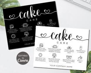 free  cake care instructions template  example