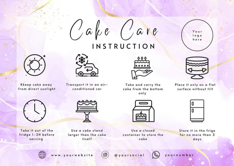 free  cake care instructions template pdf