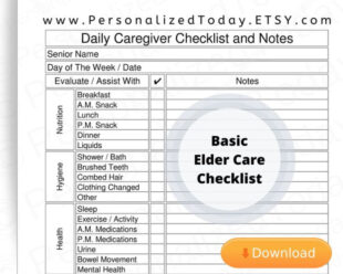 free custom caregiver instructions template excel